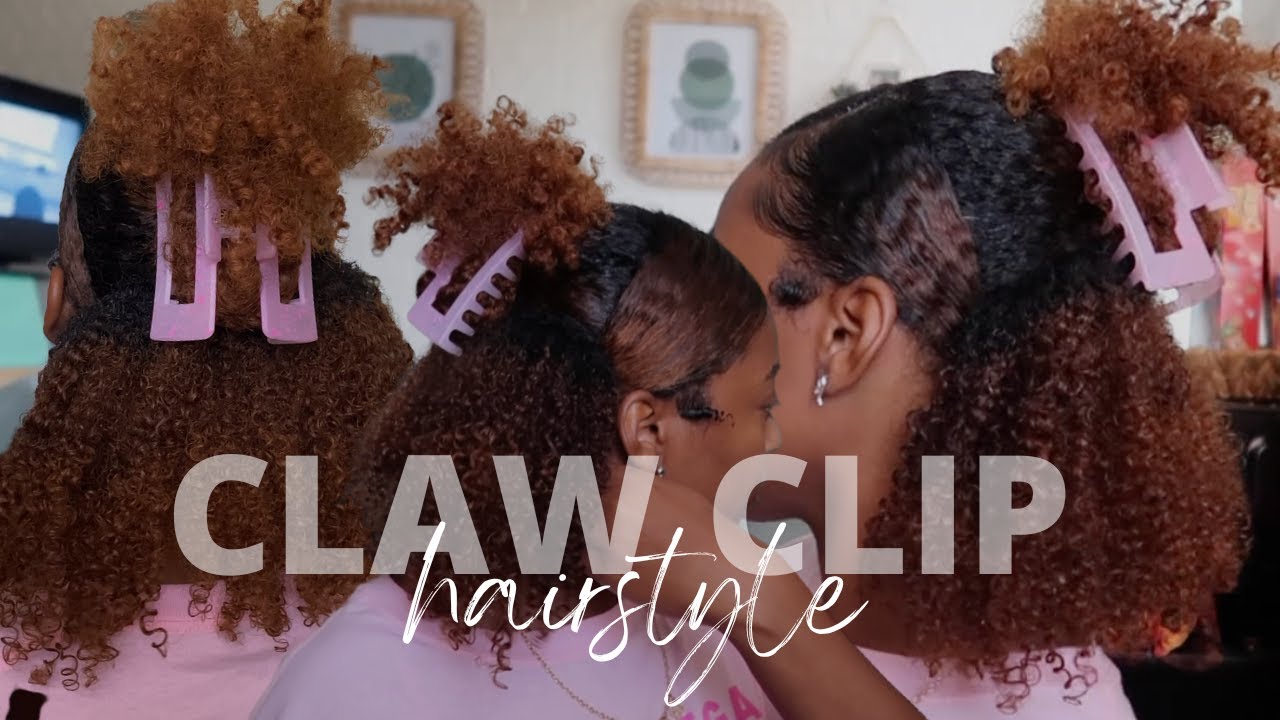 Side Part Half-Up Half Down Claw Clip Tutorial | Claw Clip Styles | 3c/4a Hair | Mia Ashanti ♡