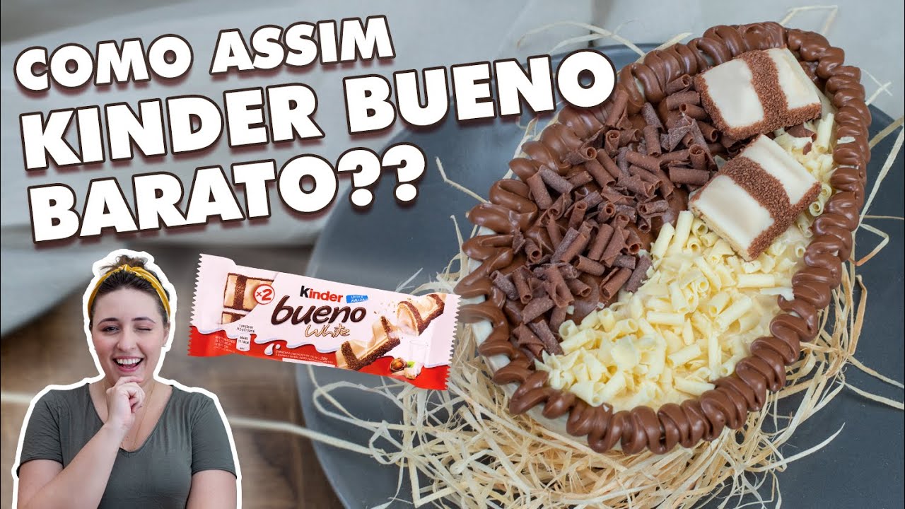 OVO de KINDER BUENO com CREME KINDER BARATO - Especial de Páscoa | Tábata Romero