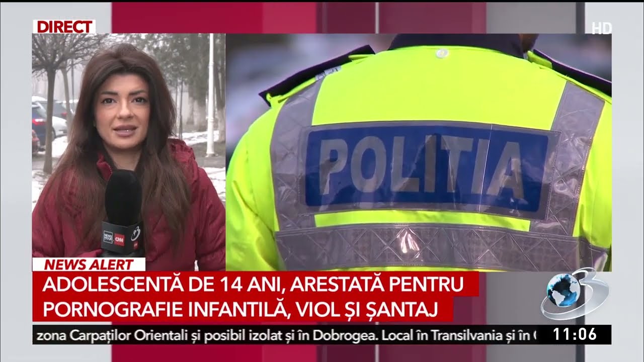 Adolescentă de 14 ani, arestată pentru pornografie infantilă, viol și șantaj