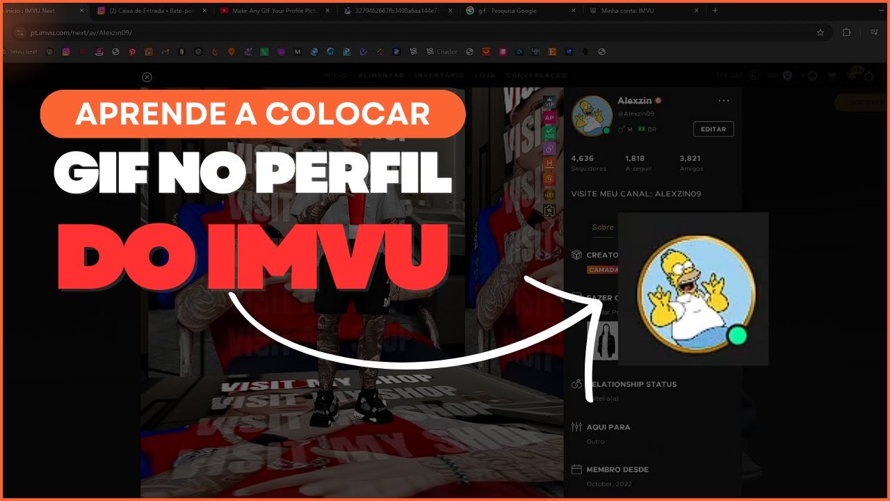 COMO COLOCAR GIF NO PERFIL DO IMVU
