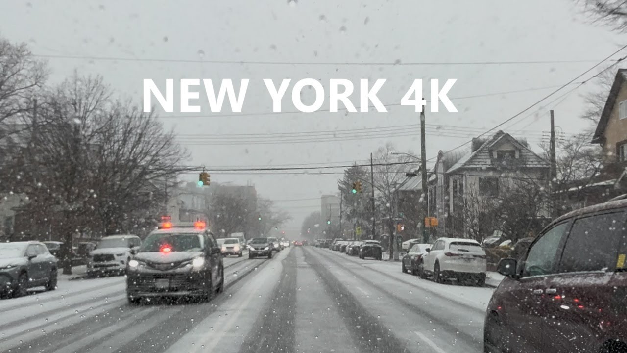 4K New York - Snowy Day - Driving tour of Brooklyn ( Street #46 ) - Jan 17, 2026