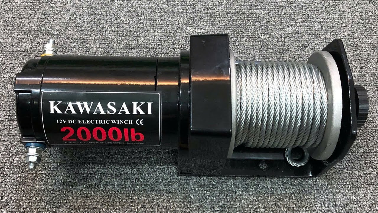 Báo giá tời điện 12V 2000lbs Kawasaki kéo ngang 850kg