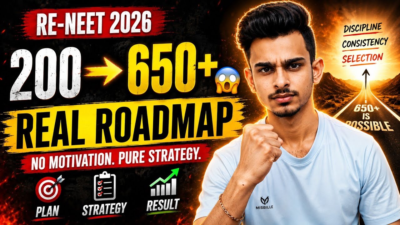 RE-NEET 2026 Complete Roadmap 🔥 | 200 &rarr; 650+ Strategy for Re-Exam