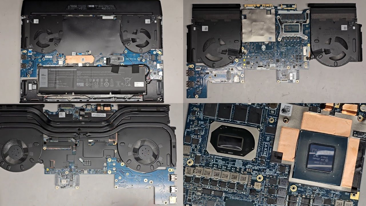 Разборка Dell Alienware M17 R4, SSD, замена жесткого диска, аккумулятор, замена термопасты, ремонт