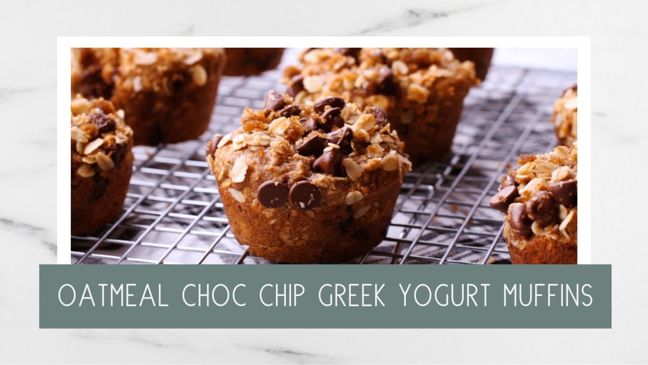 Oatmeal Chocolate Chip Greek Yogurt Muffins
