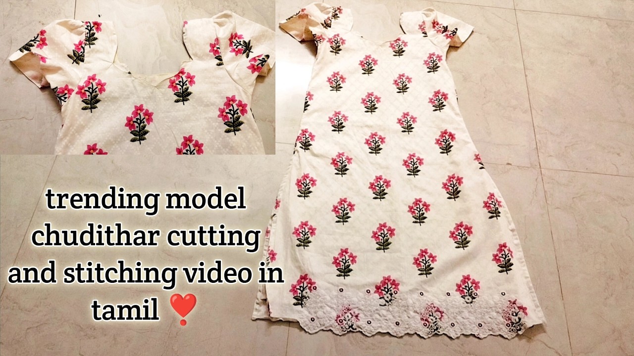 Chudithar cutting and stitching video for beginners in tamil ❣️#varshinefashion #chudithar #sewing