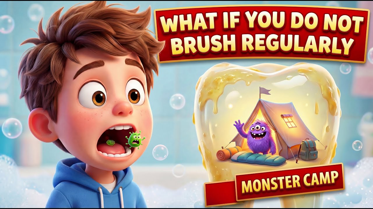 What Happens If You Don't Brush Regularly? 😱 Tooth Monster Story + Real Science