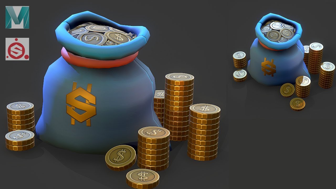 Autodesk Maya 2020, Substance Painter - Stylized Gold Sack