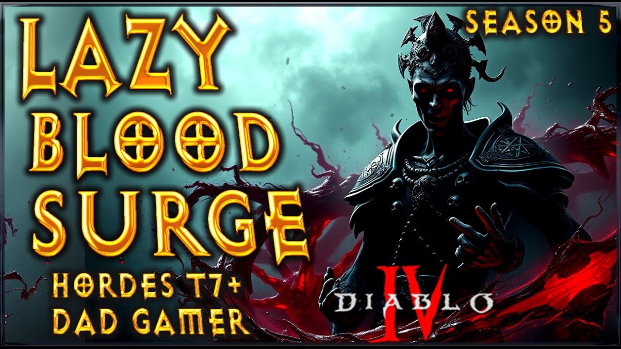 S5 Lazy Blood Surge! Hordes T7+ Necromancer Build Diablo 4