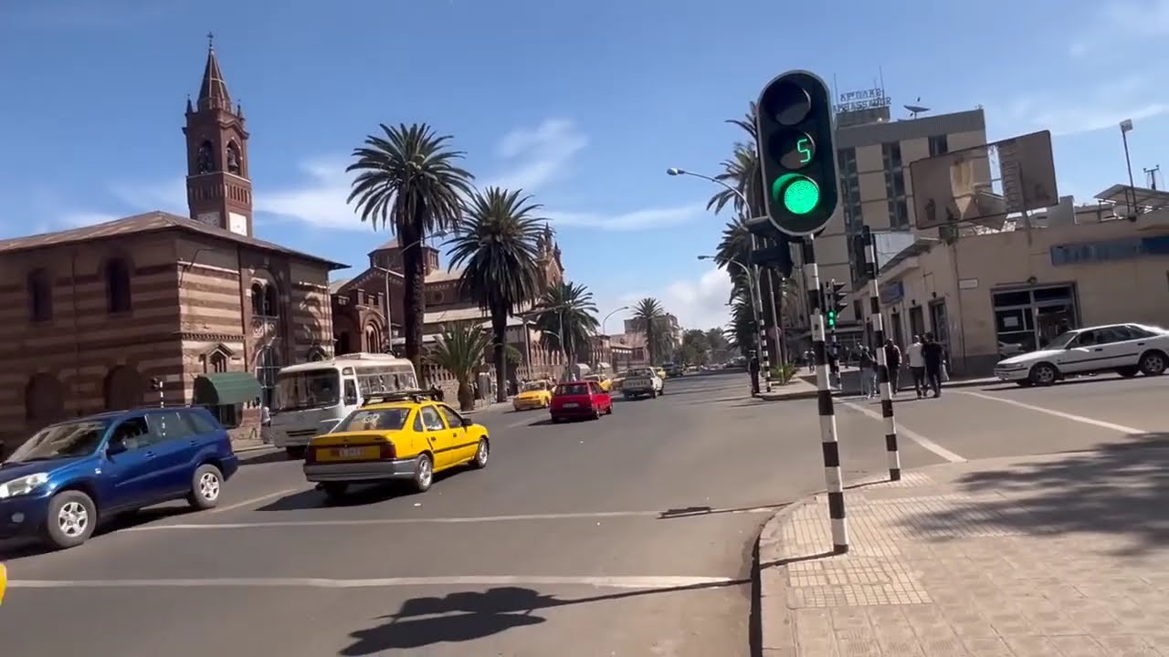 2025 Asmara new traffic or signal light installed latest video in #Eritrea