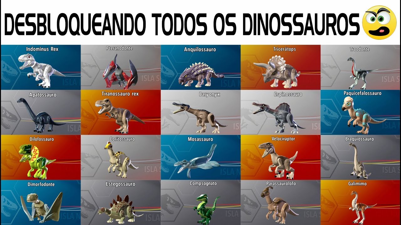 LEGO Jurassic World - COMO DESBLOQUEAR TODOS OS DINOSSAUROS