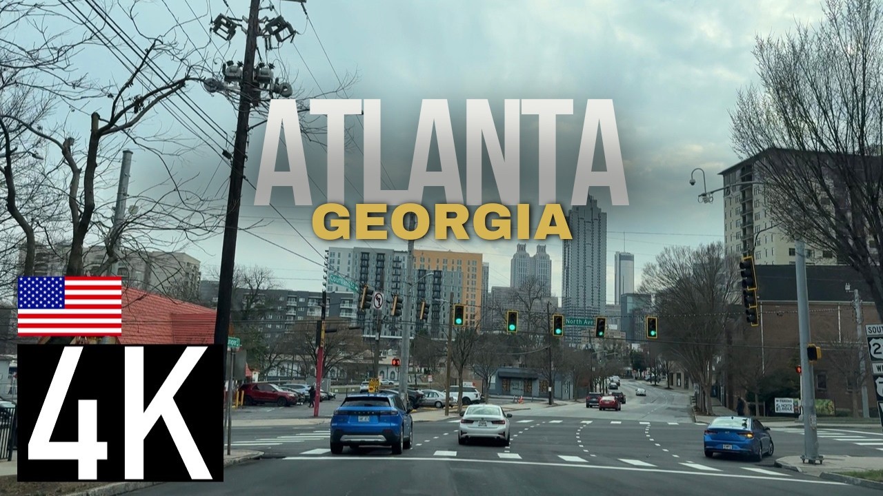 Road Tour – Atlanta, Georgia, USA – Driving from Midtown to South Side I-75/I-85