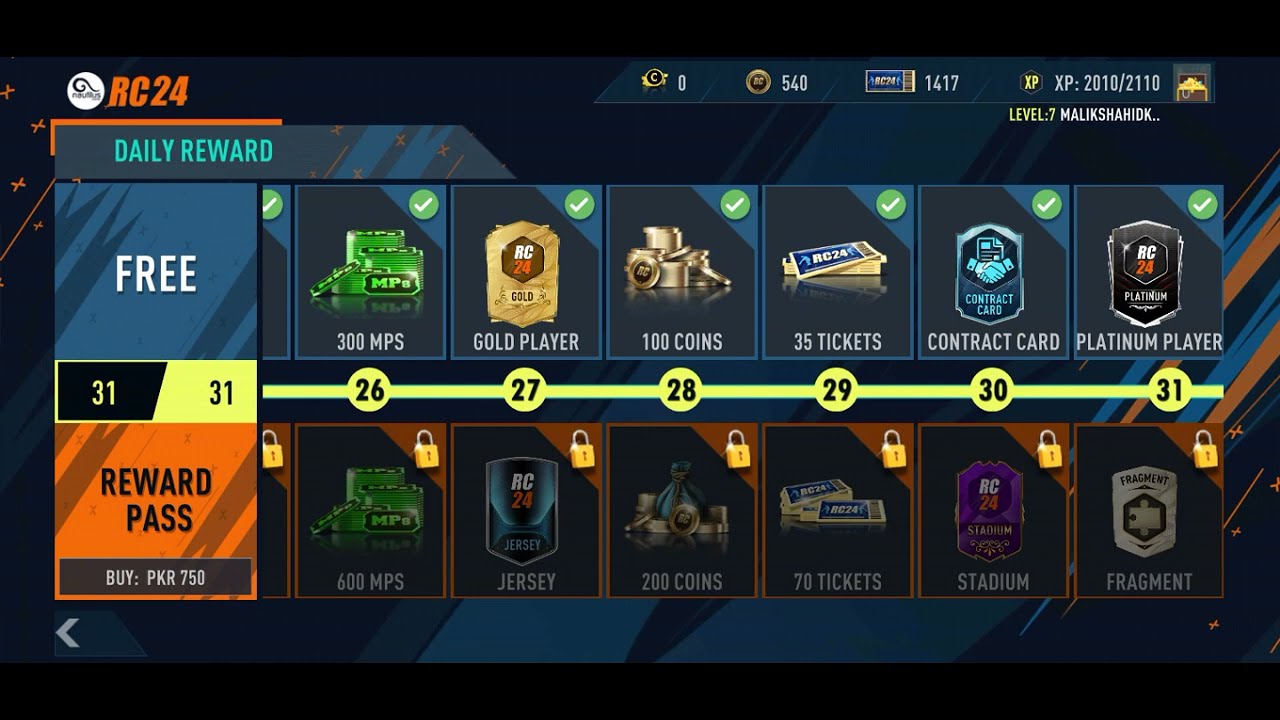 Opening platinum pack in rc 24 in daily rewards ??