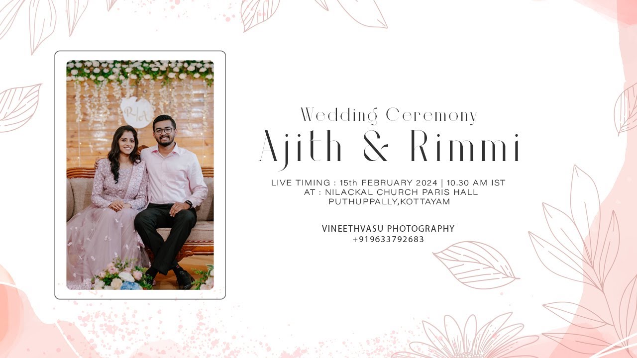 WEDDING CEREMONY || AJITH & RIMMI || VINEETHVASU PHOTOGRAPHY