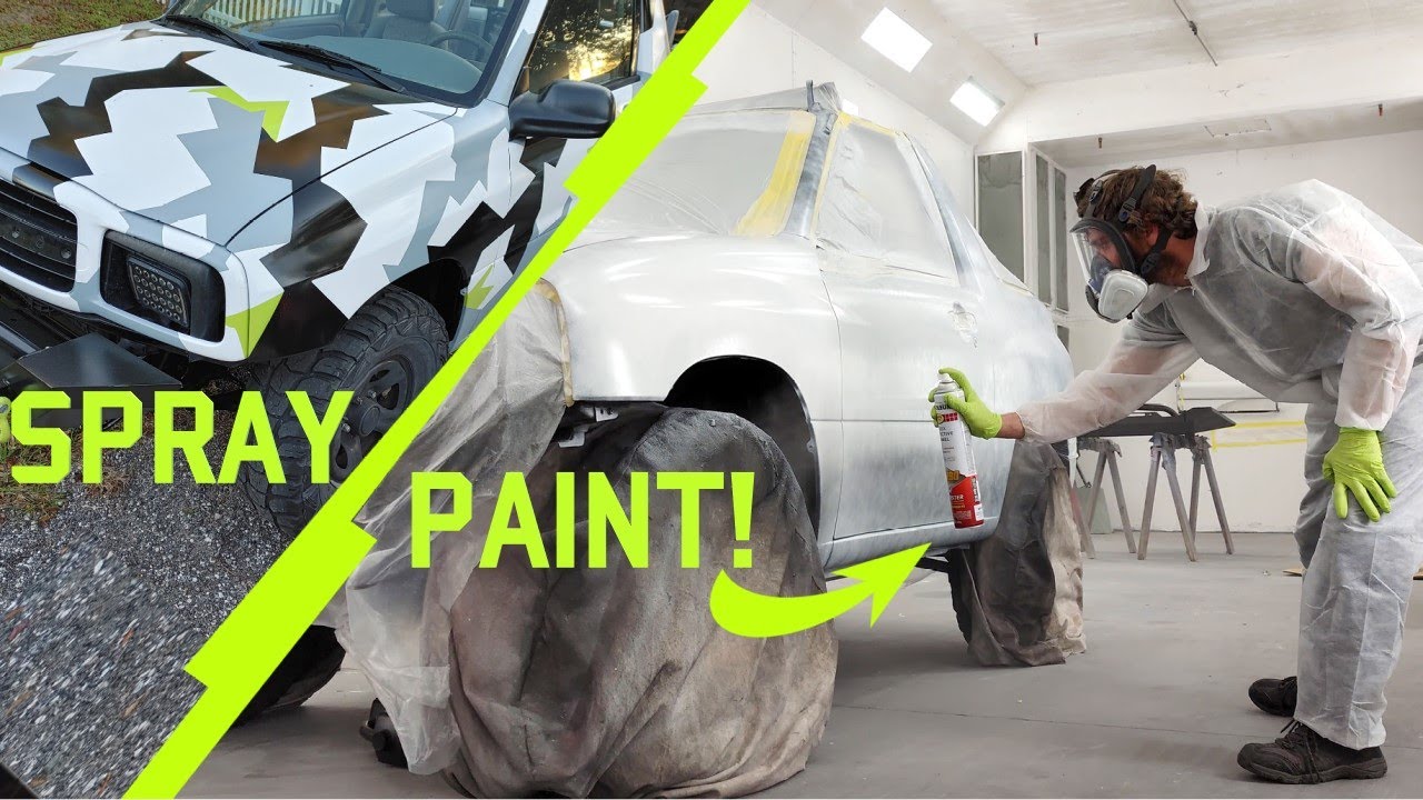 Pro Painter SPRAY PAINTS a Car!! || Rustoleum TURBO Paint Job || Arctic Camo for $150?!