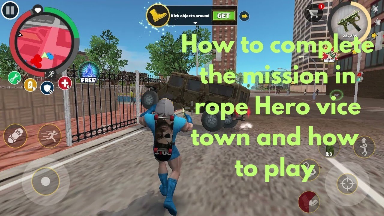 How to complete the mission in rope Hero vice town and how to play