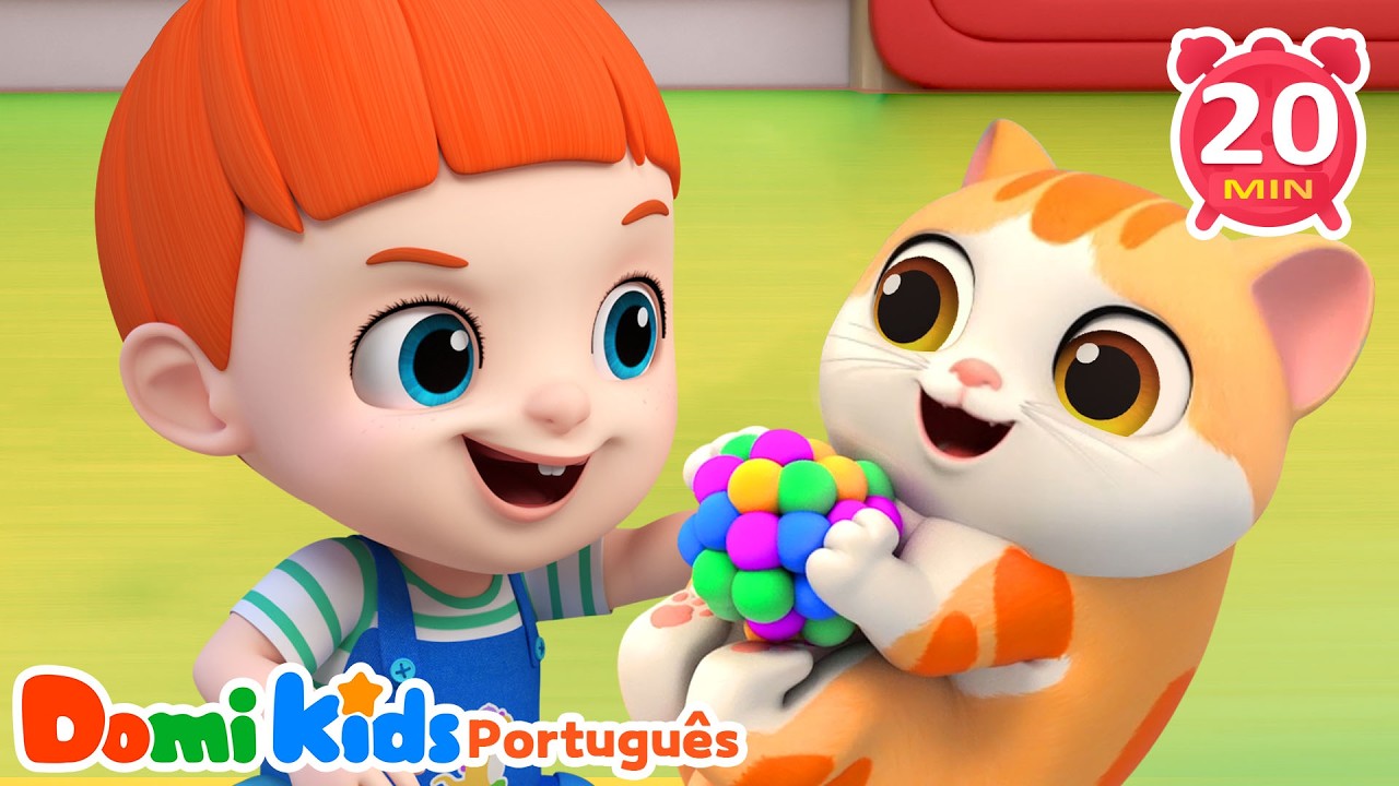 Canção do Gato 🐱 | Mini Compilação Domi Kids | Canções Infantis | Domi Kids em Português