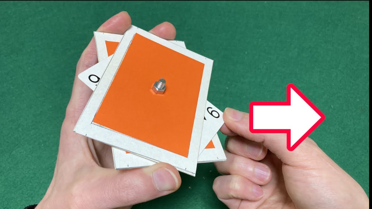 ボルトを貫通するトランプ  【マジック種明かし】　Card Through Bolt Magic Trick with Tutorial.