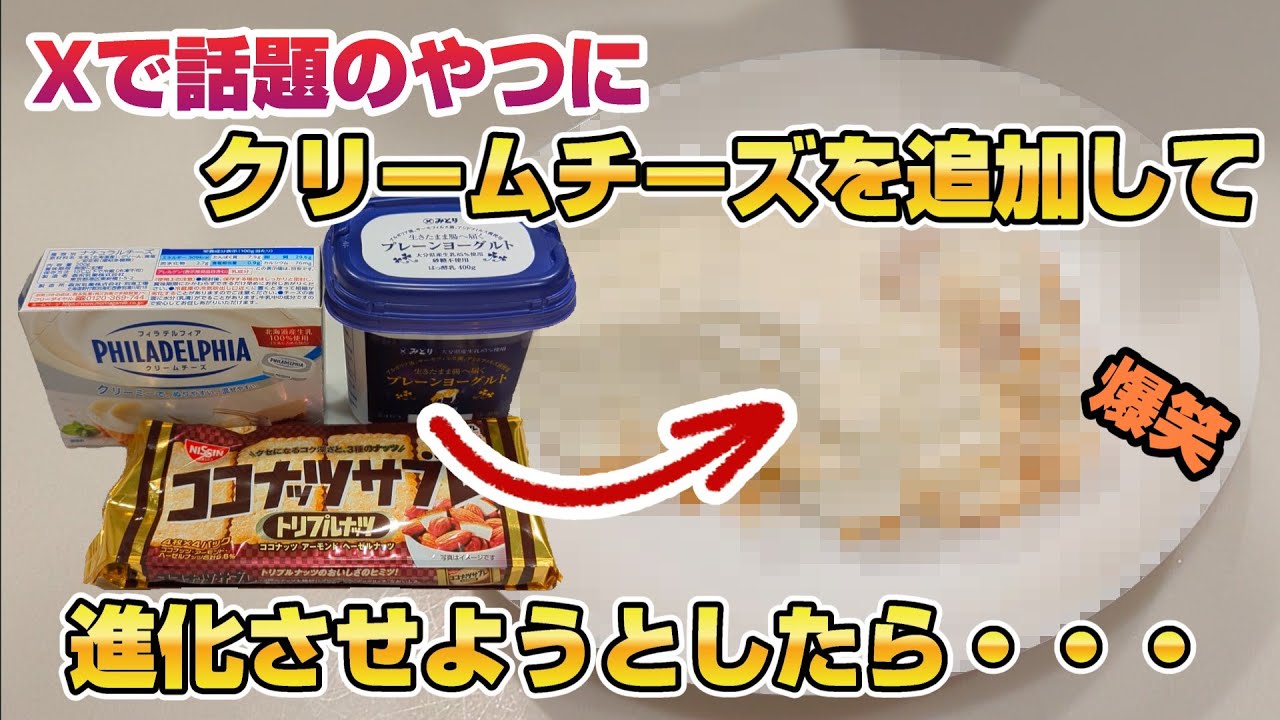 【クリームチーズ追加】レアチーズケーキをココナッツサブレを使って作ろうとしたら爆笑になった