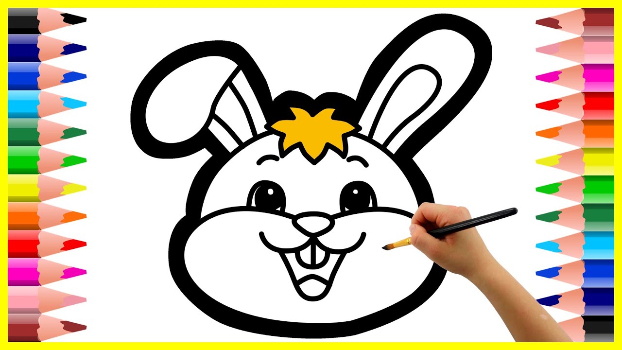 Osterhase zeichnen und malen mit Musik f&uuml;r Kinder