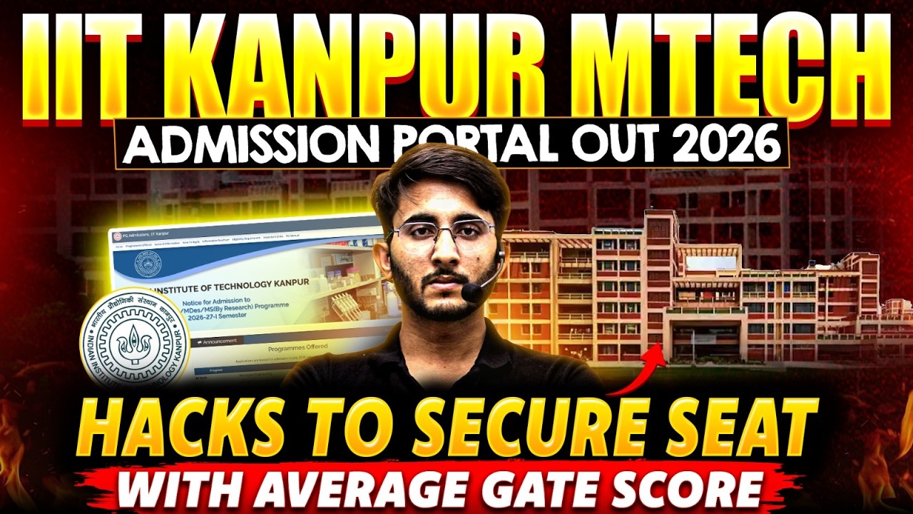 IIT Kanpur Mtech Admission Portal 2026 | How To Secure Seat WIth Average GATE Score