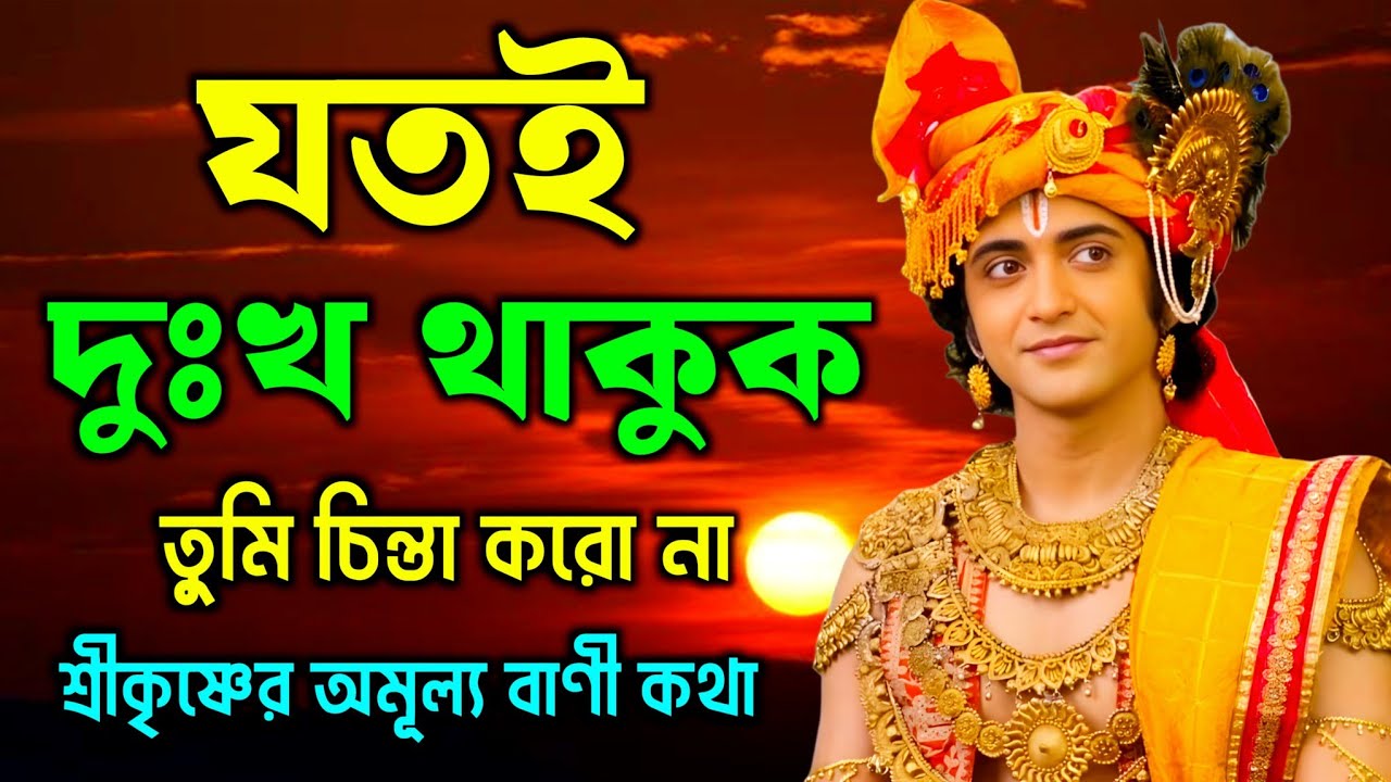যতই দুঃখ থাকুক তুমি চিন্তা করো না | ভগবান শ্রীকৃষ্ণের অমূল্য বাণী কথা | Gita Sri Krishna Bani 