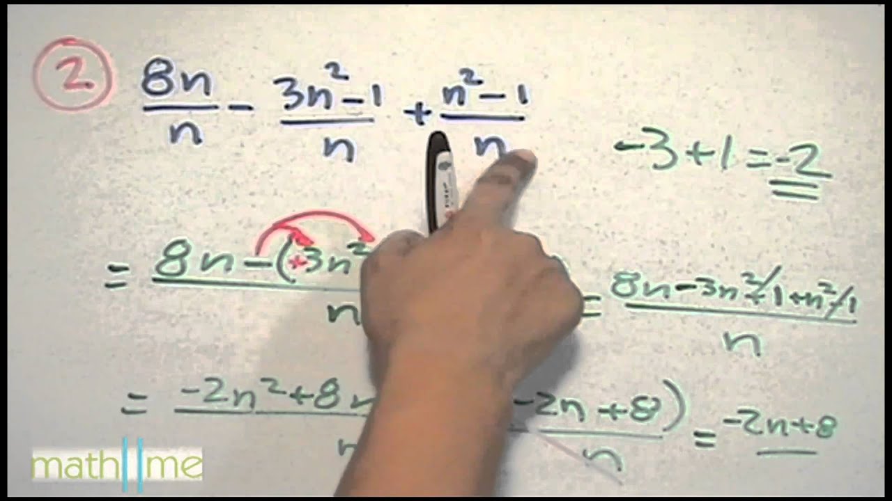 Suma de fracciones algebraicas│mismo denominador