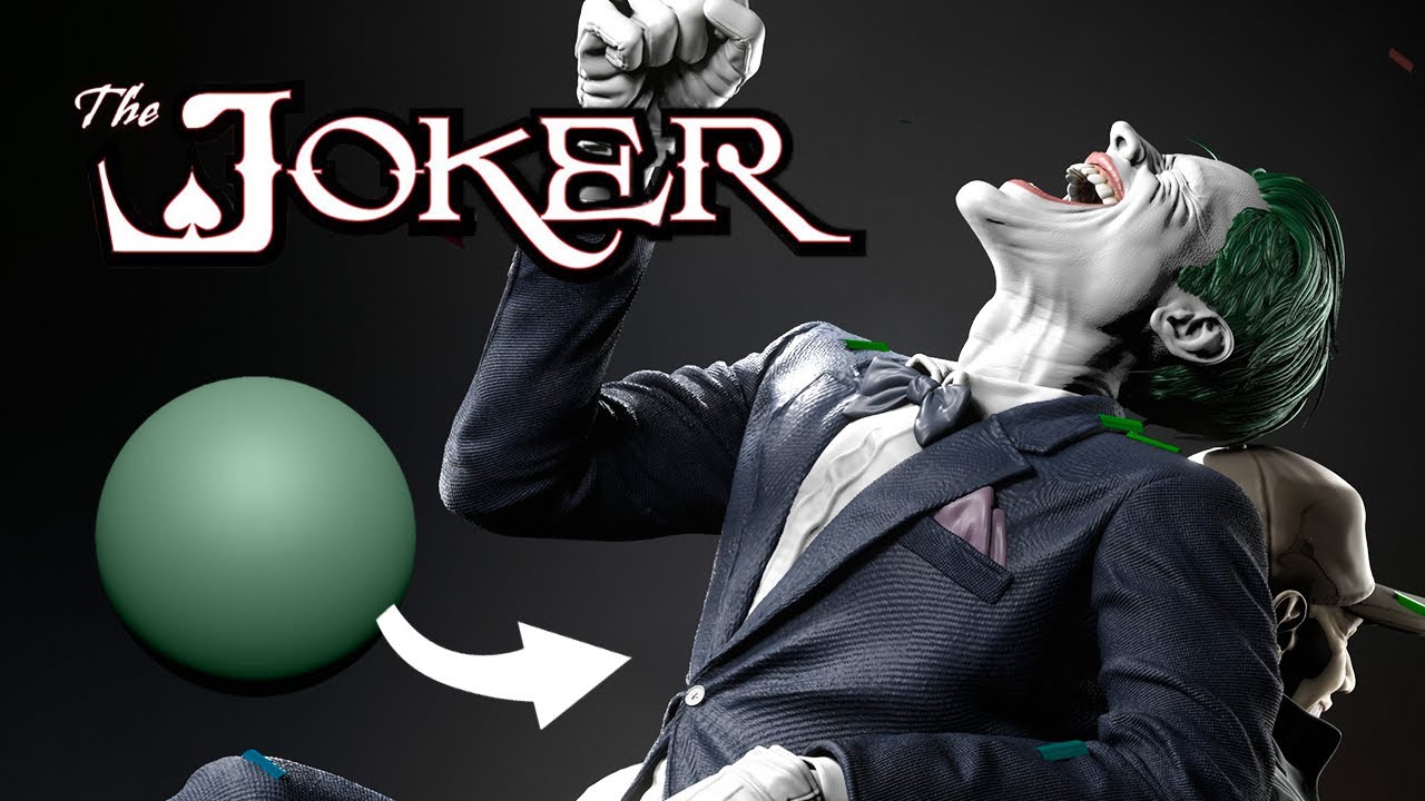 Using ZBRUSH & BLENDER to make The Joker