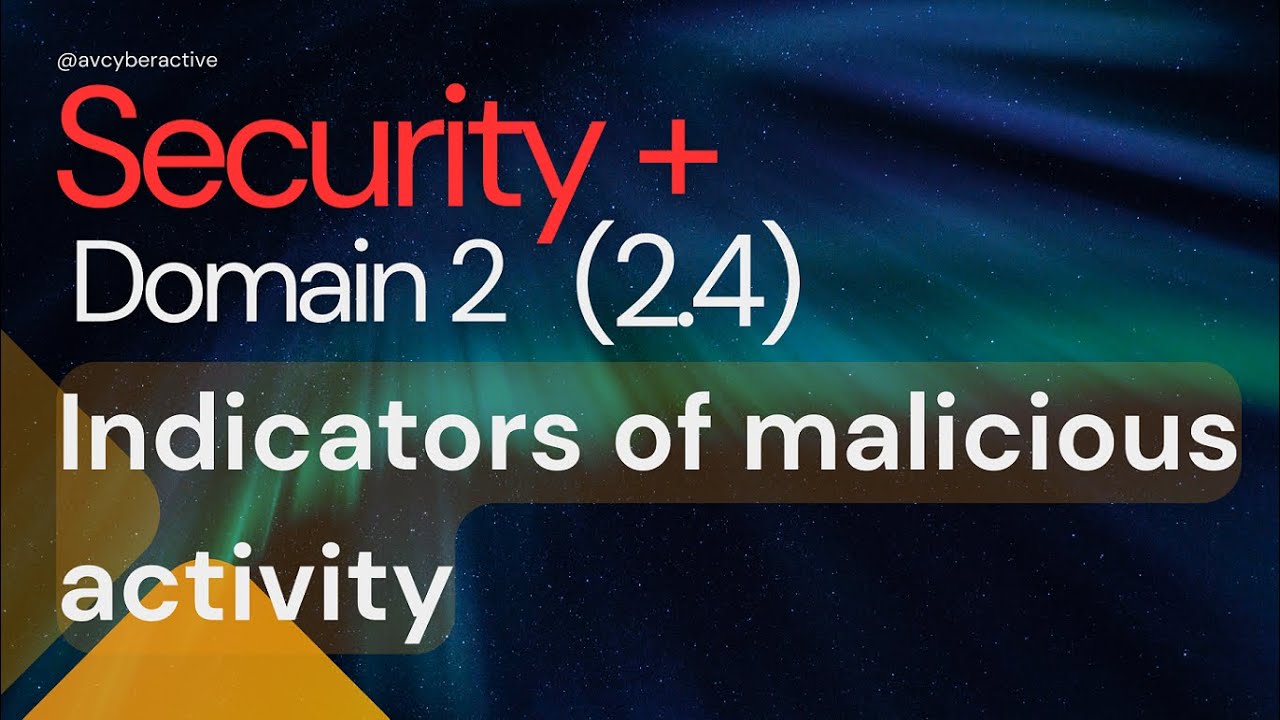 🔒Security+ SY0-701 | Indicators of Malicious Activity | Domain 2 | Section 2.4
