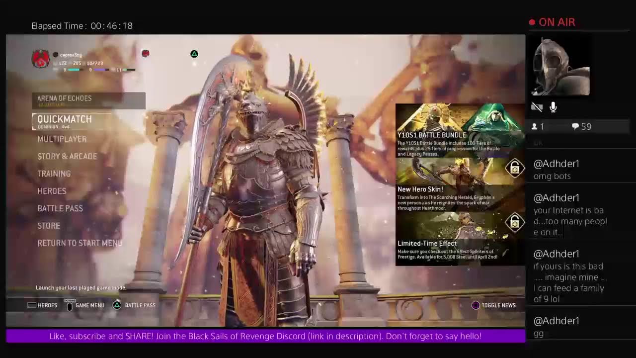 The Captain playing a lil For Honor