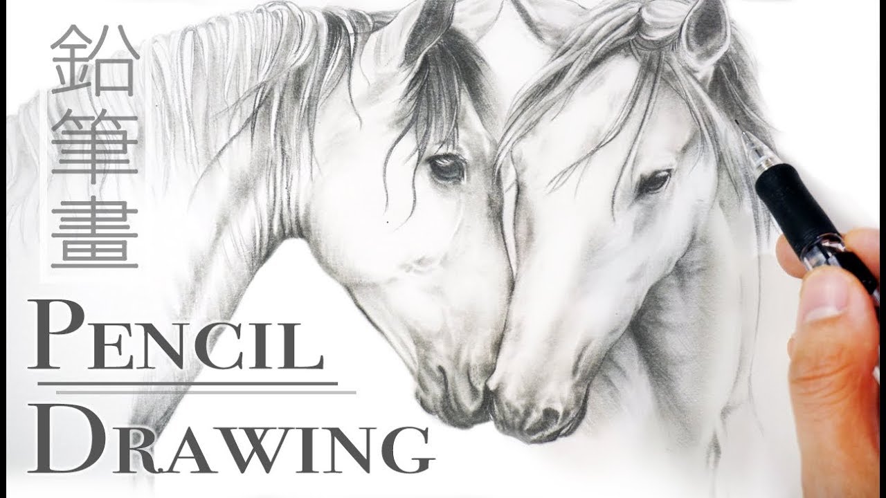 Drawing Horse 🐴 How to sketch horses - Realistic Art 鉛筆畫馬 素描 寫實手繪 Croquis Chevaux