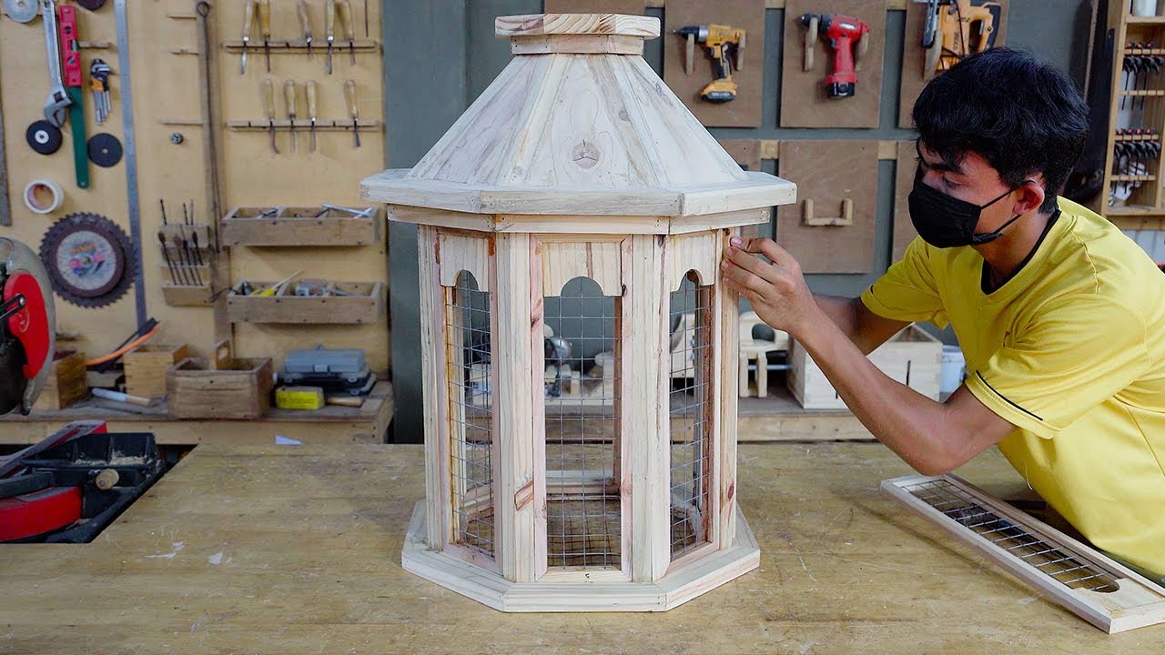 DIY Wooden Bird Cage from Recycled Pallets