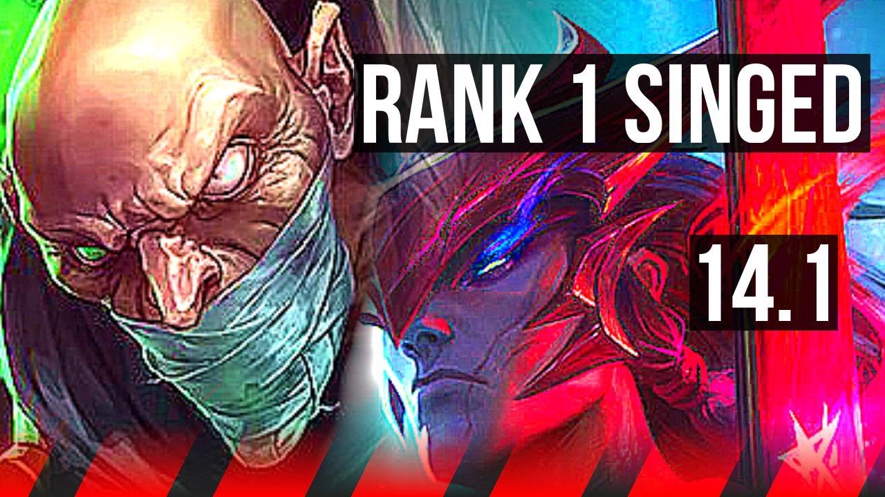 SINGED vs YONE (TOP) | Rank 1 Singed, 600+ games | KR Grandmaster | 14.1