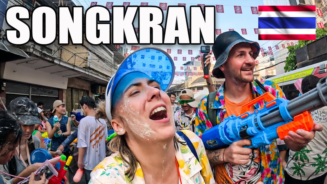 НАШ ПЕРВЫЙ СОНГКРАН! 🇹🇭 САМАЯ БЕЗУМНАЯ водная драка в мире в Бангкоке (тайские субтитры)