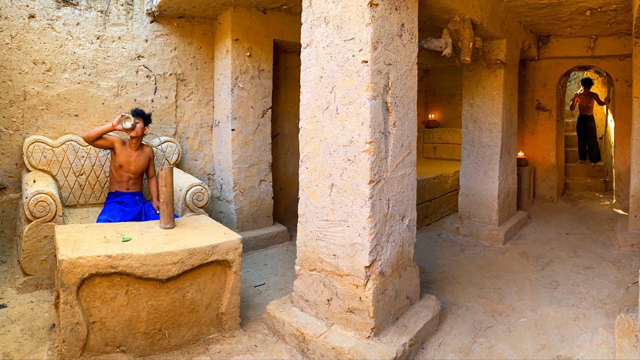 101 Days Building A Modern Underground Millionaire House Using Primitive Tools