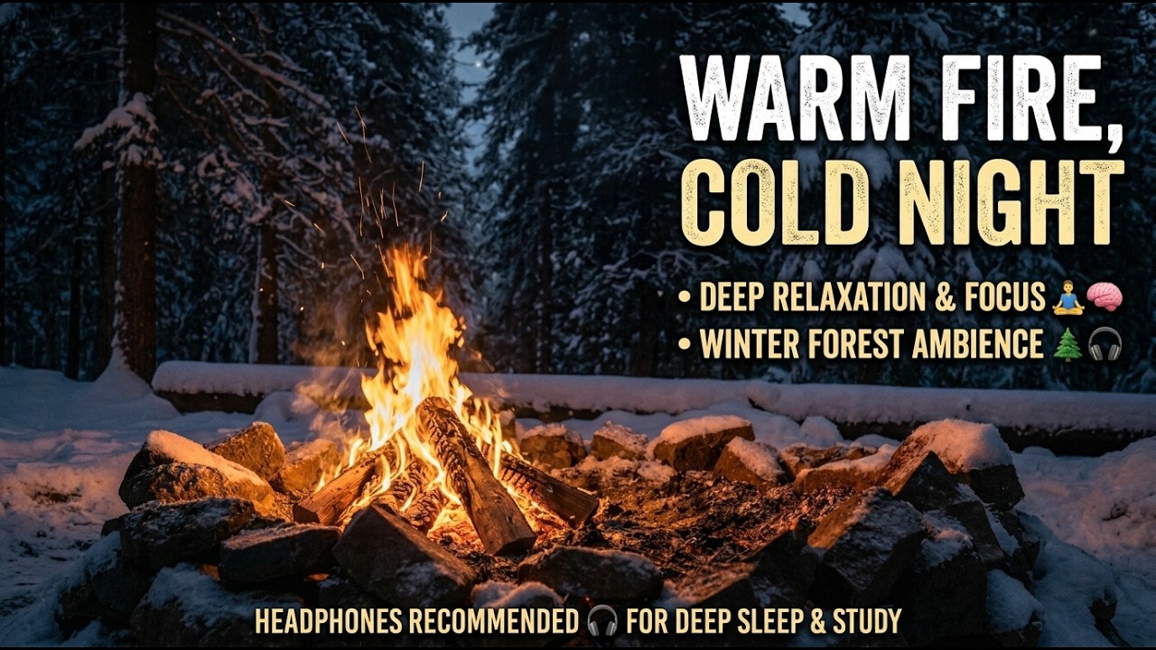 Warm Fire, Cold Night: The Ultimate Winter Forest Ambience for Deep Relaxation & Focus