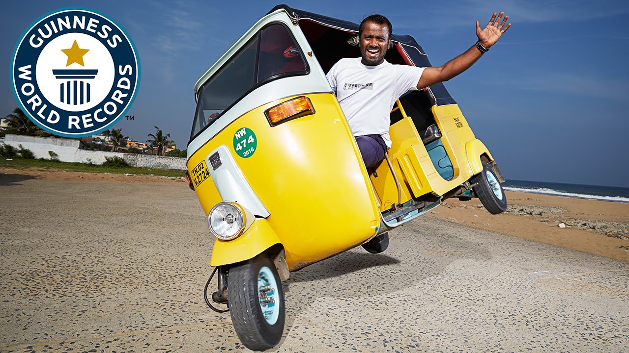 Farthest distance side-wheel driving on a motor tricycle - Guinness World Records