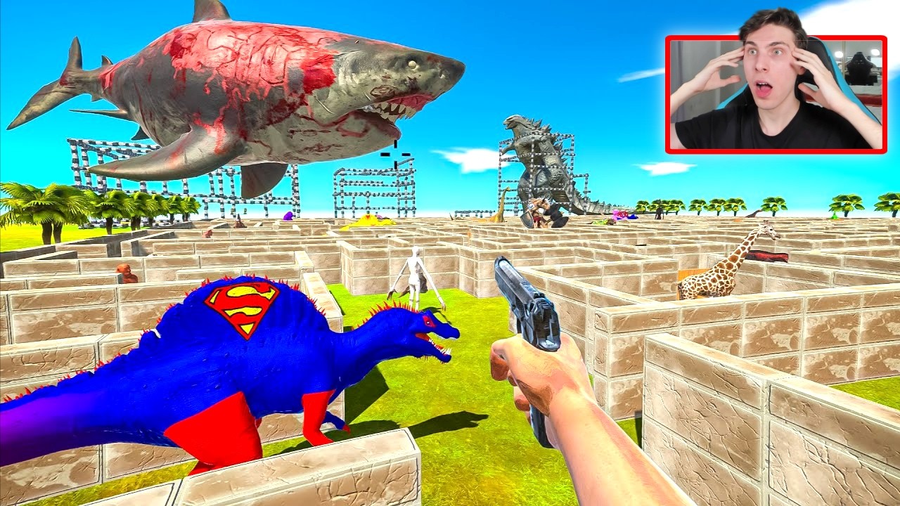 SALVAR A GODZILLA DEL LABERINTO DE MEGALODON ZOMBIE - REACCION THEKALO