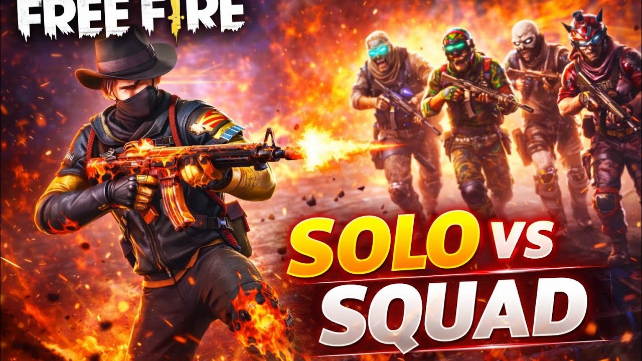 Free Fire Solo vs Squad | 23 kills gameplay|