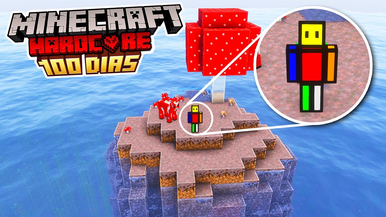 Sobreviví 100 Días en una Isla Mushroom en Minecraft Hardcore