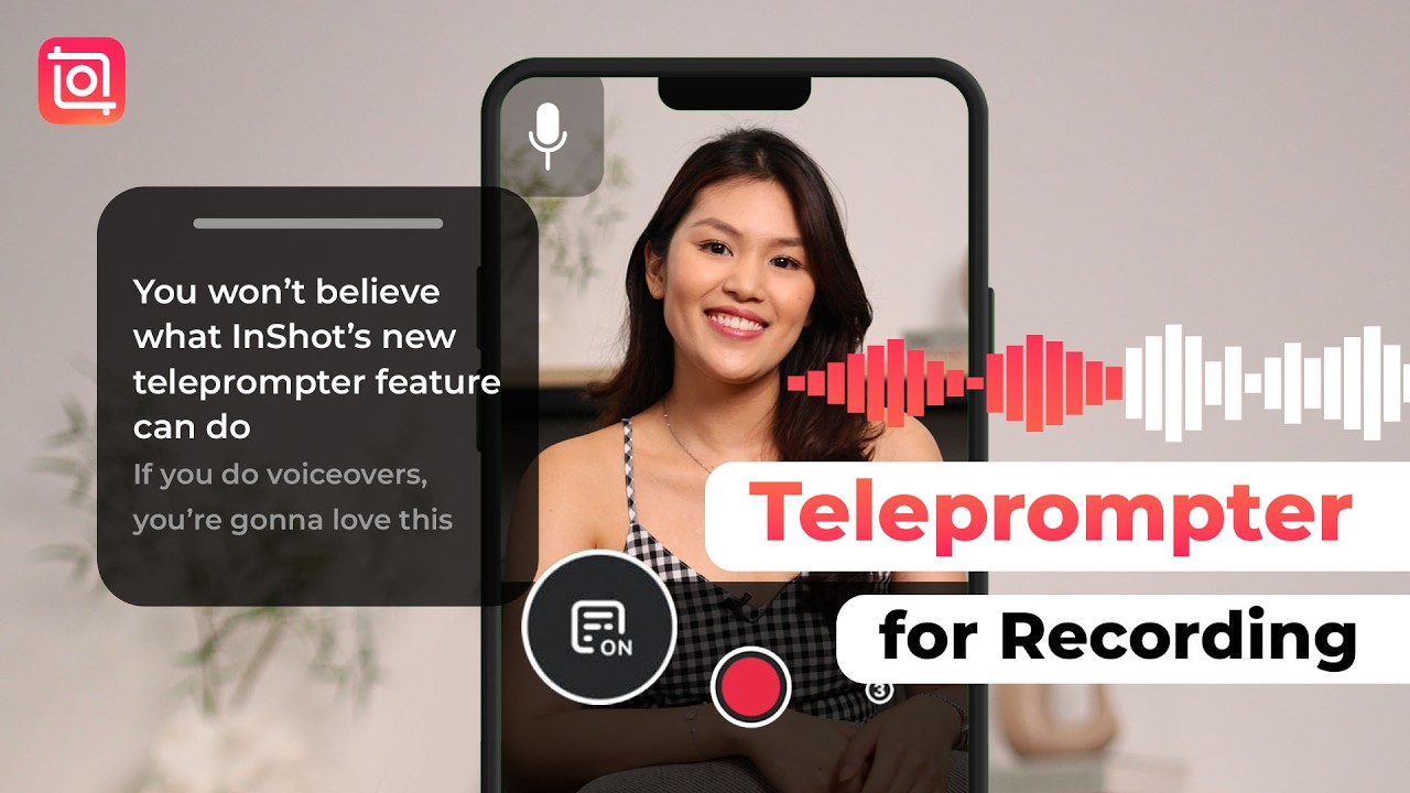 Записывайте видео без проблем благодаря встроенной функции телесуфлера в InShot 🎙️