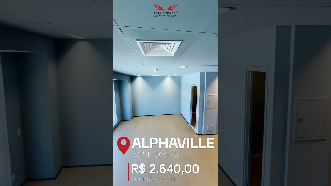 Sala Comercial para Loca&ccedil;&atilde;o no West Towers Alphaville com 48m&sup2;