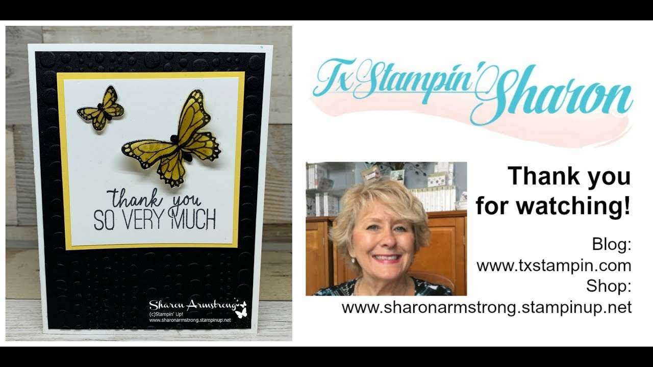 Thank You Card with Vellum Butterfly Gala