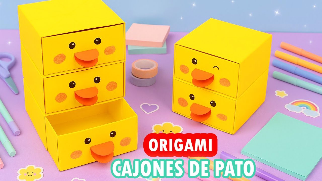 Cómo hacer cajones de pato de papel Cajas de papel de origami