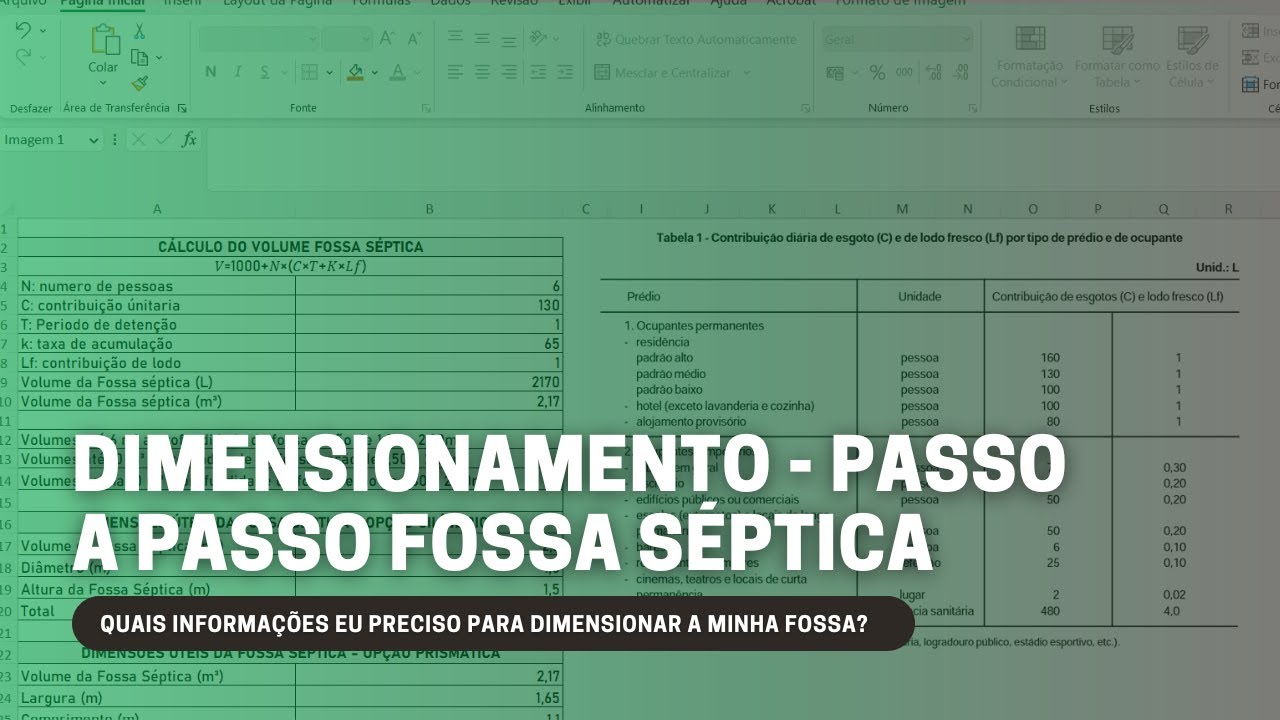 PASSO A PASSO - COMO DIMENSIONAR MINHA FOSSA SÉPTICA