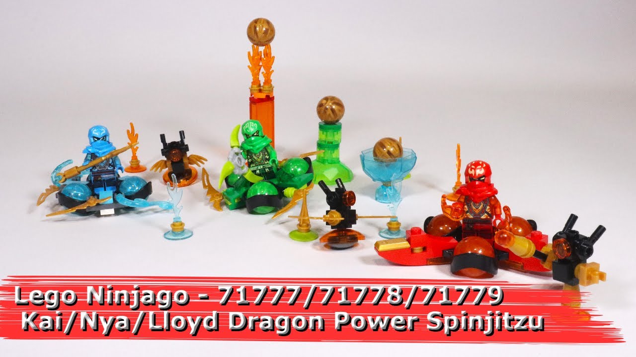 Lego set Ninjago #249 - 71777/71778/71778 Kai/Nya/Lloyd Dragon Power Spinjitzu