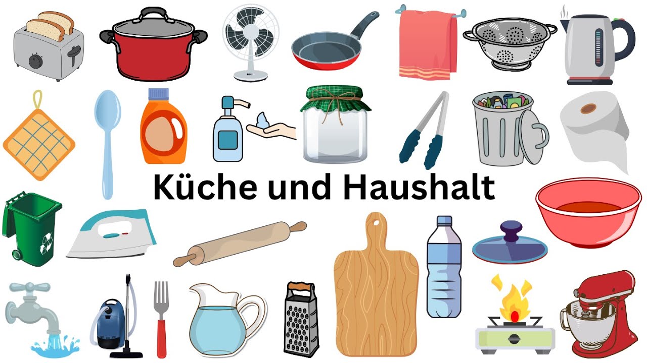 🇩🇪 Deutsch A1: K&uuml;che und Haushalt &ndash; Vokabeltraining mit Artikeln