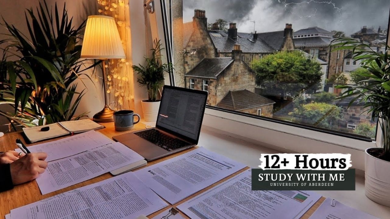 13-HOUR STUDY WITH ME on A RAINY DAY 🎓  Scottish Highlands | Pomodoro | Deep Work Mode | No Music