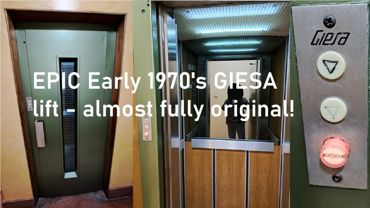 AMAZING, tiny vintage Giesa lift - finally, an unmodernised 1970's lift!