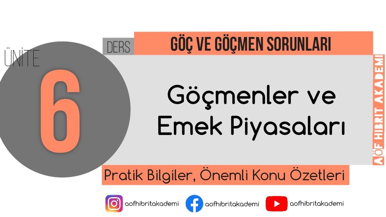 AÖF - Göç ve Göçmen Sorunları Dersi 6. Ünite - Acil Durum ve Afet Yönetimi Bölümü